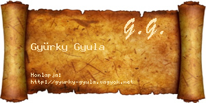 Gyürky Gyula névjegykártya